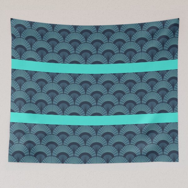Item preview, Ornate Teal Fan Design in Teal and Aqua designed and sold by cgroenewald.