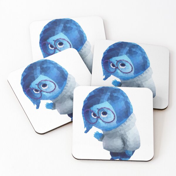 Item preview, Low Poly Blue Character with Glasses Geometric Art - Sadness designed and sold by OrangePoly.