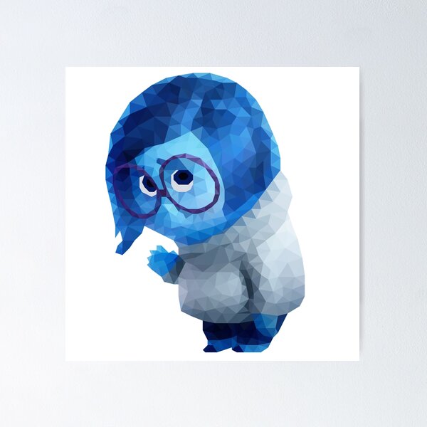 Item preview, Low Poly Blue Character with Glasses Geometric Art - Sadness designed and sold by OrangePoly.