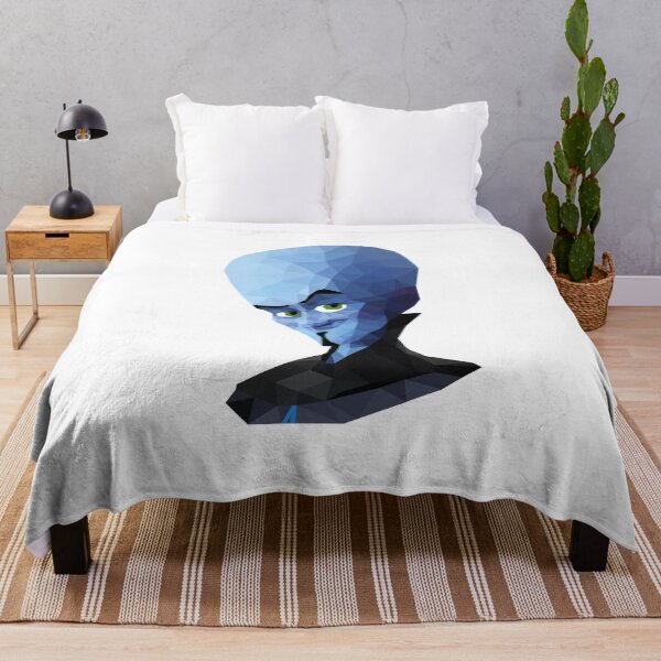 Item preview, Low Poly Blue Alien Villain Geometric Art Portrait Megamind designed and sold by OrangePoly.