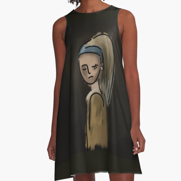 Girl with the Pearl Earring Reimagined A-Line Dress