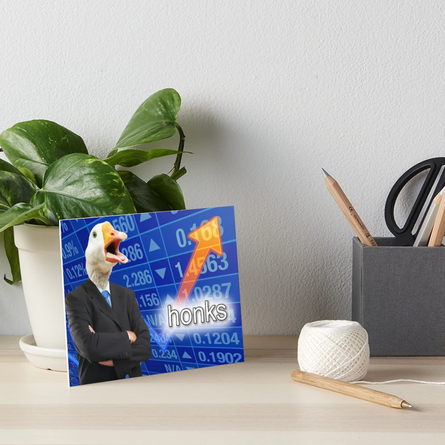 Lámina rígida for Sale con la obra «Bocinazos Stonks» de