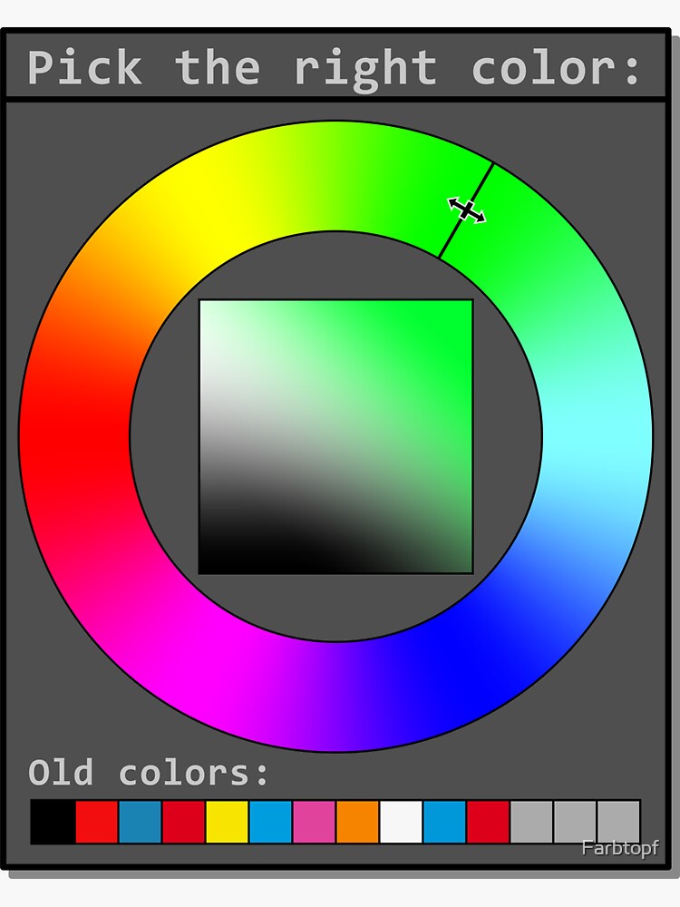 "Color picker Choose green (dark background)" Sticker by Farbtopf