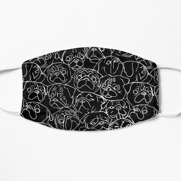Black Pugs Flat Mask