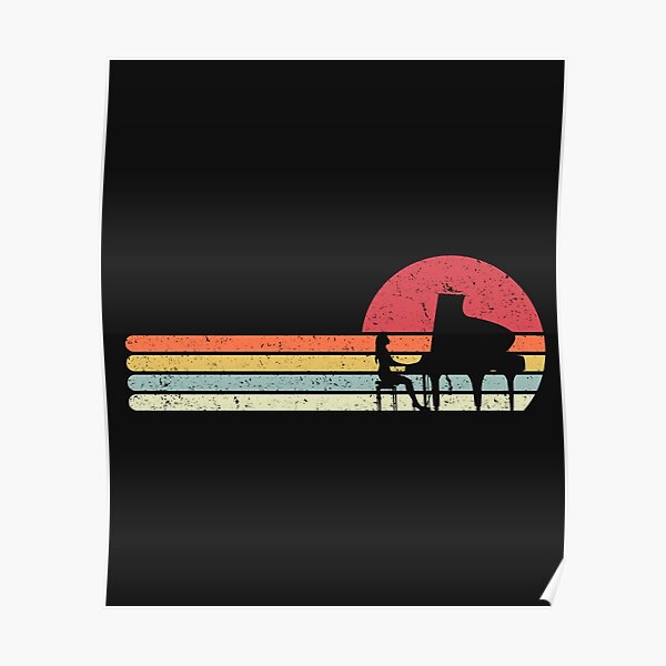  Piano Product Retro Style Print For Pianist Poster By PackAPunch 