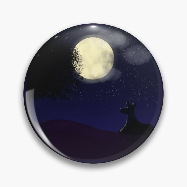 Dog Gazing at the Moon Pin