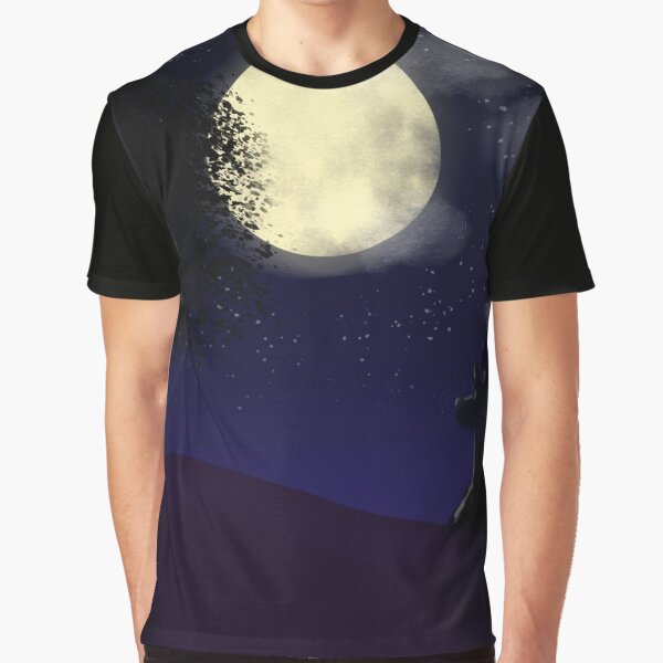 Dog Gazing at the Moon Graphic T-Shirt