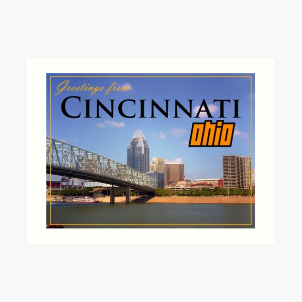 Greetings From Cincinnati Ohio Art Print