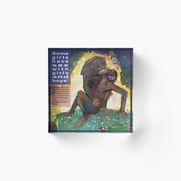 The Kiss (Bonobo) Acrylic Block