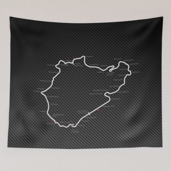 Item preview, Nordschleife Carbon Fiber Background Poster – Green Hell Track Art designed and sold by Road To Track.
