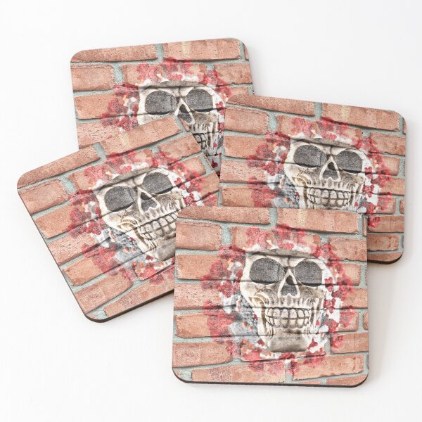 Item preview, Covid19 skull on a brick wall designed and sold by PicsByTony.