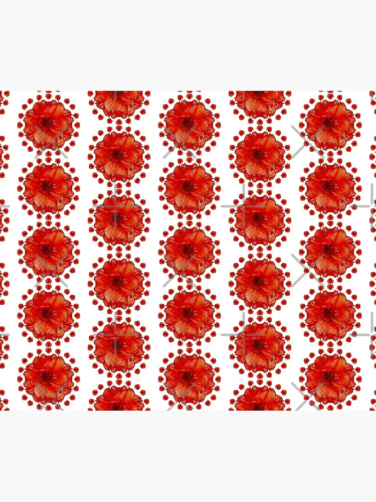Gardener Gift - Poppy Field Mandala - Round Floral Art - Red Flower Present by OneDayArt