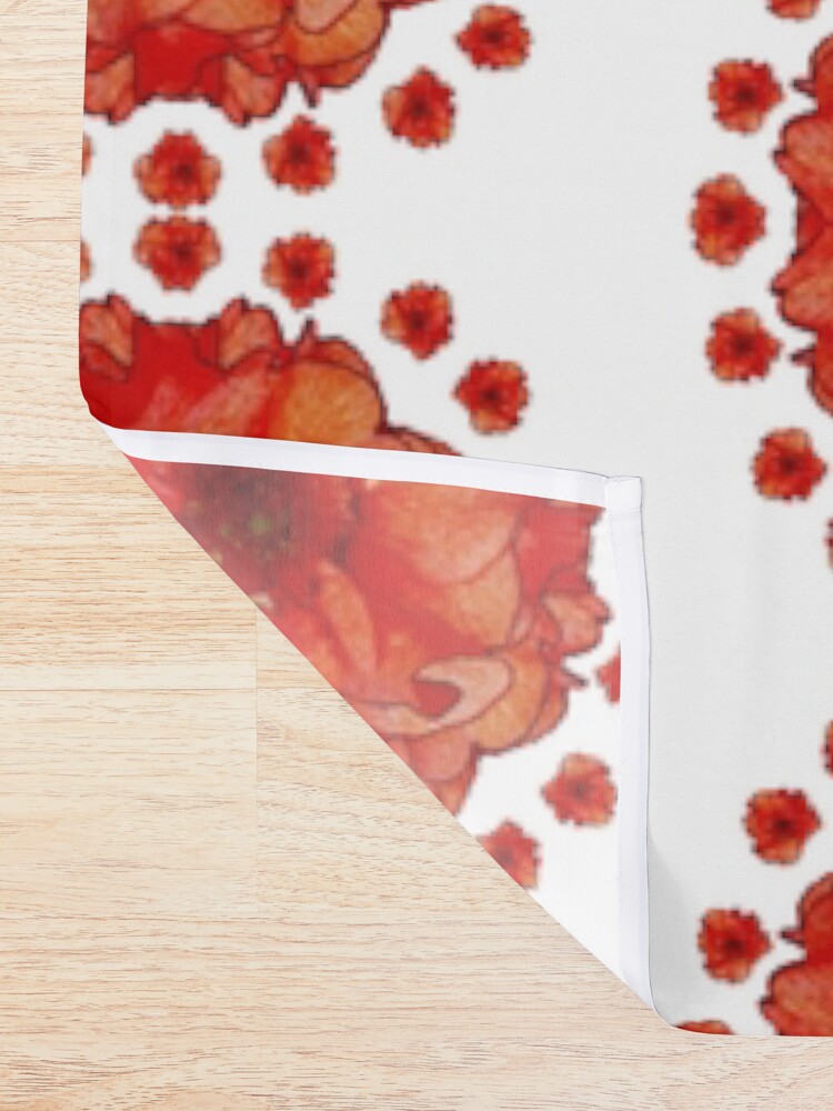 Alternate view of Gardener Gift - Poppy Field Mandala - Round Floral Art - Red Flower Present Shower Curtain