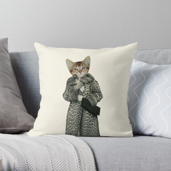 Kitten Dressed as Cat Throw Pillow