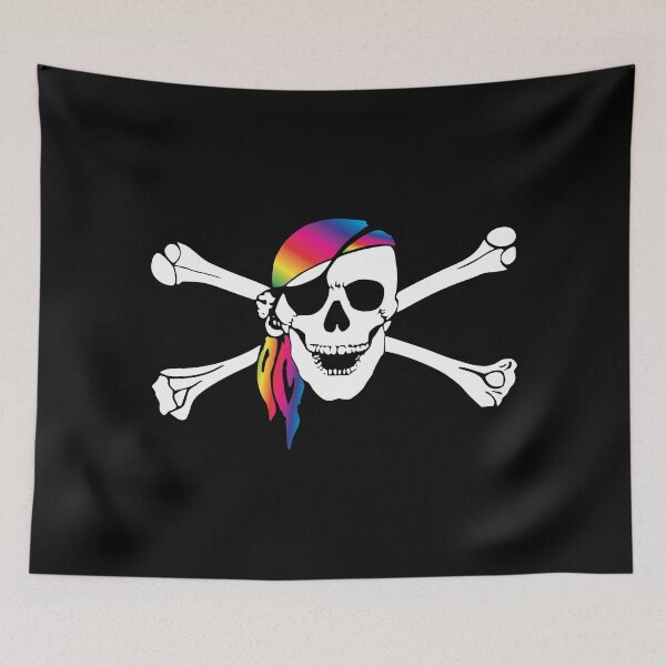 Item preview, Skull and Crossbones rainbow gradient designed and sold by eldram.