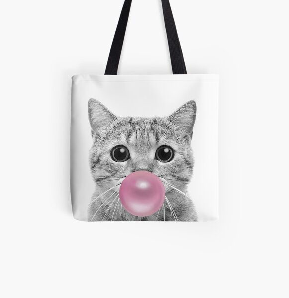 Cat Bubblegum All Over Print Tote Bag