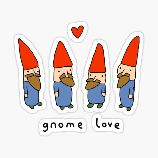 Gnome Love Regalos divertidos de Gnome para el día de San Valentín'  Pegatina