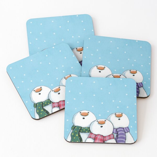 Item preview, Three Snowmen Wearing Scarfs - Winter Wonderment designed and sold by LisaMarieArt & Illustration.