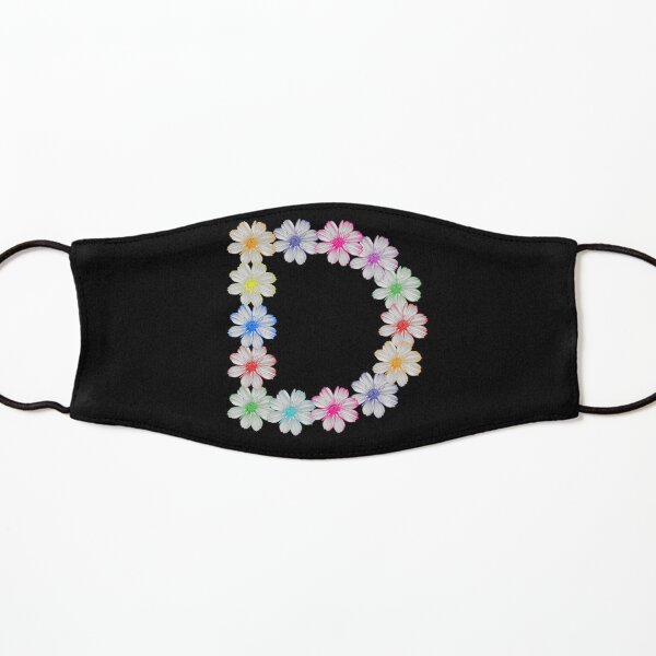 Buchstabe D aus Blumen, floral, Kosmee Blüten Maske für Kinder