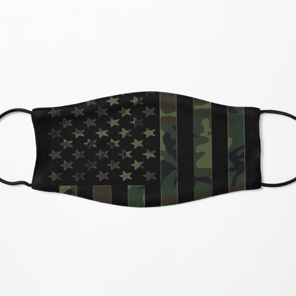 Camo American Flag T-shirt Usa Military Tactical Camouflage Mascarilla para niños