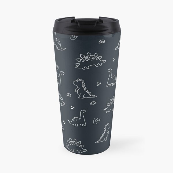 Navy blue dinosaur illustration  Travel Coffee Mug