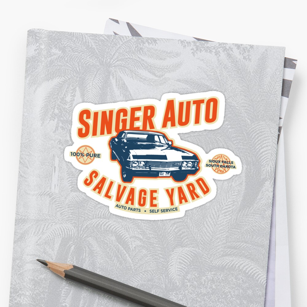 Singer Auto Salvage Yard Sticker By Destinysagent Redbubble