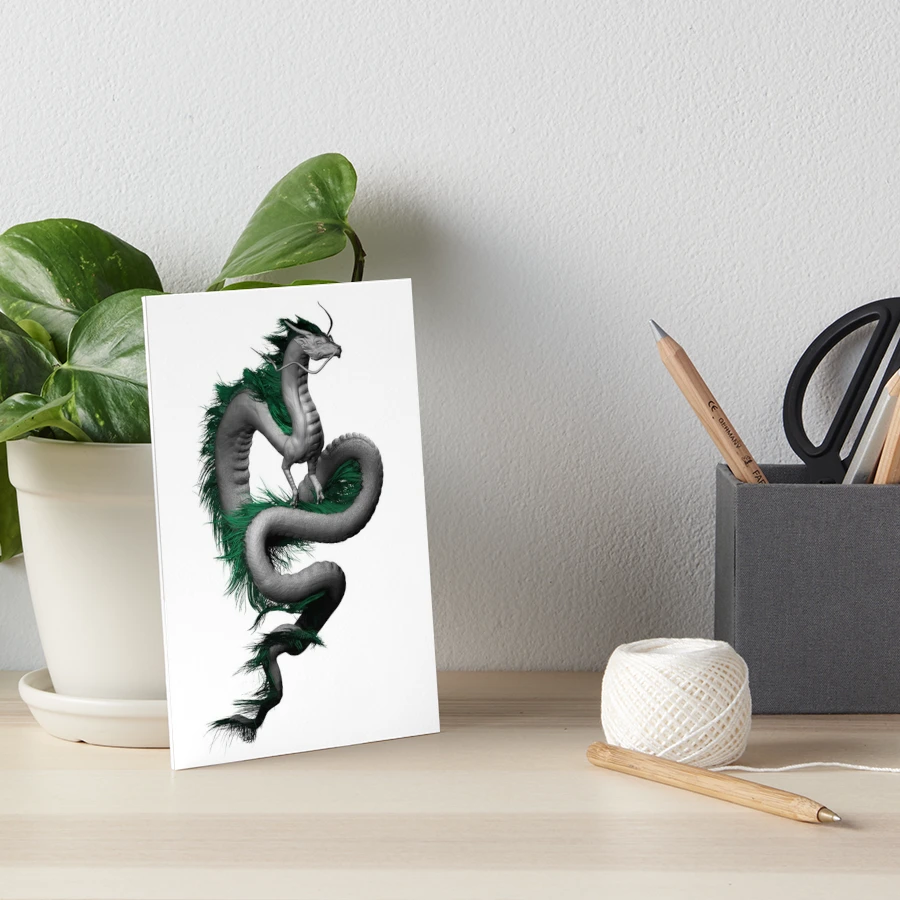 3D Dragon Illustration Side view - Anime | Art Board Print