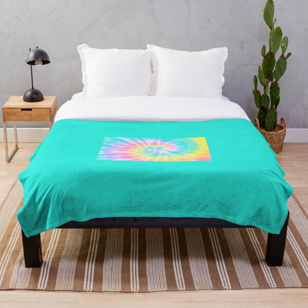 Pastel Rainbow Tie Dye Pattern Throw Blanket