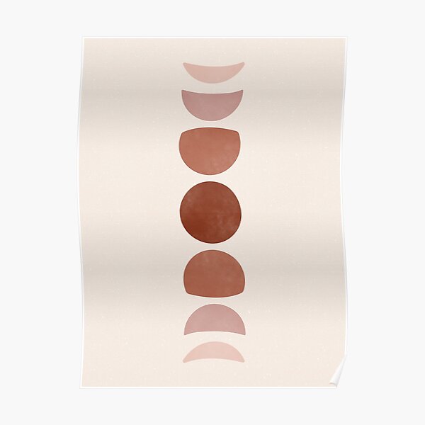 Burnt Orange Abstract Moon Phases Poster