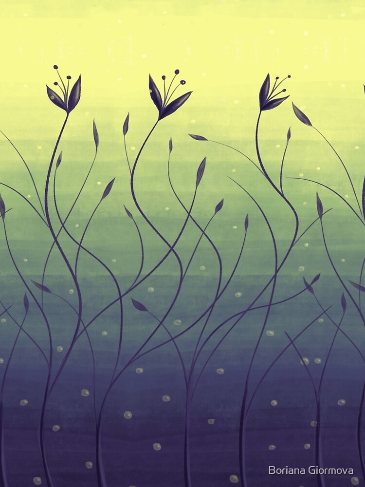 Water Plants In Green Lake Abstract Botanical Art by azzza