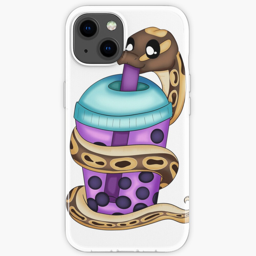 Lychee Boba Tea STICKER \u2022 Reptile Bubble Tea \u2022 Anery Kenyan Sand Boa \u2022 Snek Sticker \u2022 Kitchen Decor \u2022 Gift for snake lover him or her
