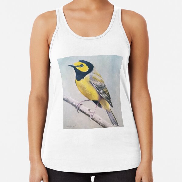 Hooded warbler - songbird portrait Racerback Tank Top