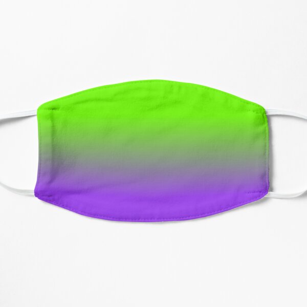 Neon Purple and Neon Green Ombré Shade Color Fade Flat Mask