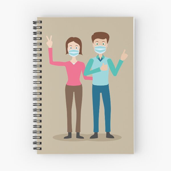 Item preview, Couple wearing protective Medical mask for prevent Covid-19 designed and sold by Tansel Diplikaya.