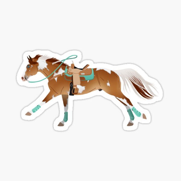 Red Dun Paint Barrel Racer - Equine Rampaige Sticker