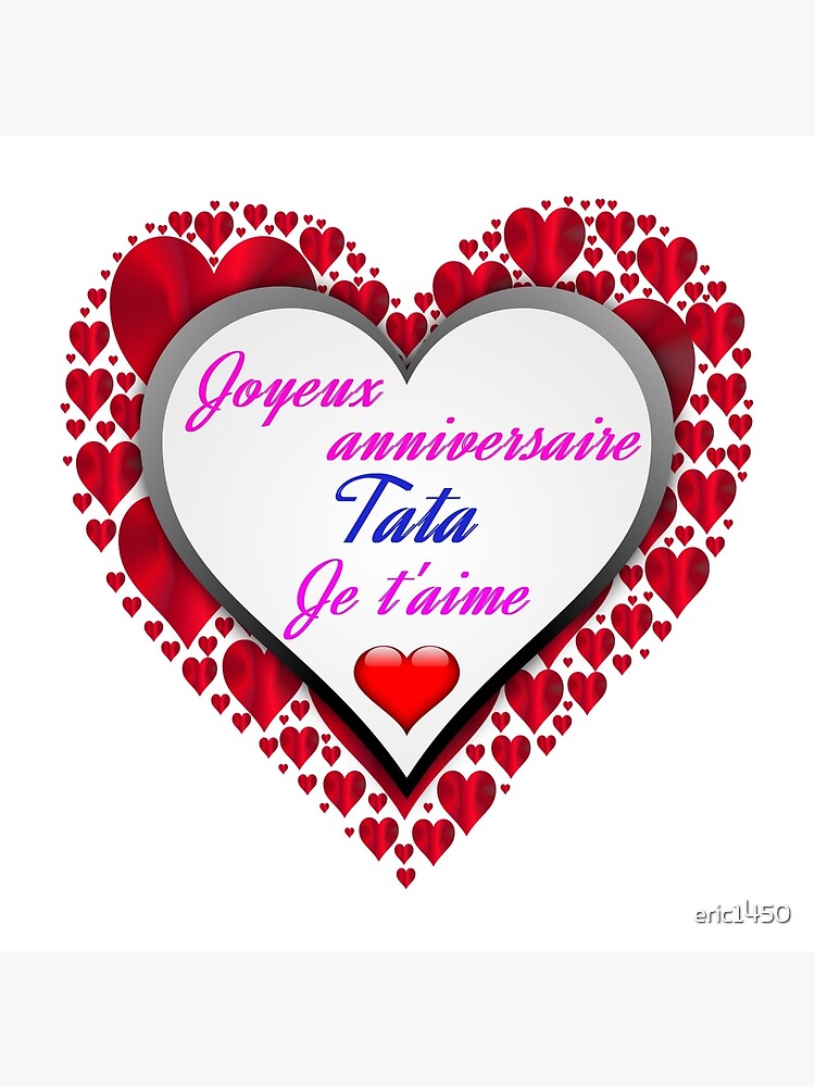 Happy Birthday Tata Red Heart Art Board Print By Eric1450 Redbubble