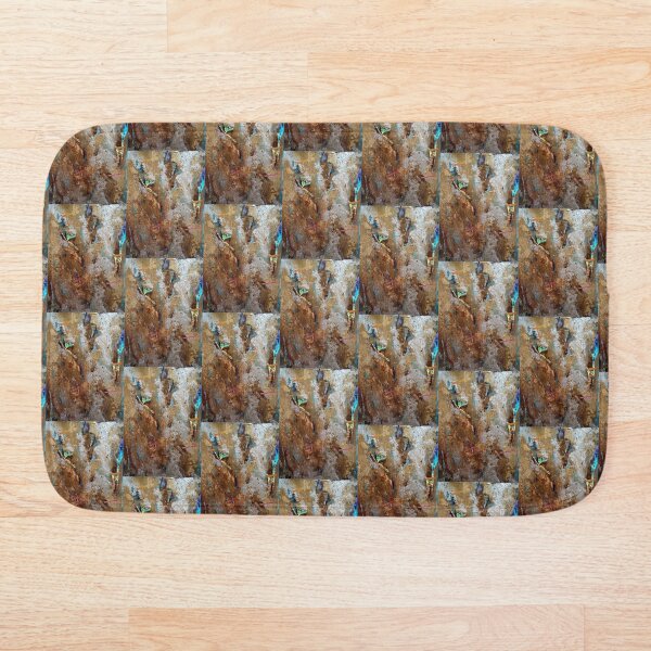 Fire snake hidden in gold and silver Bath Mat