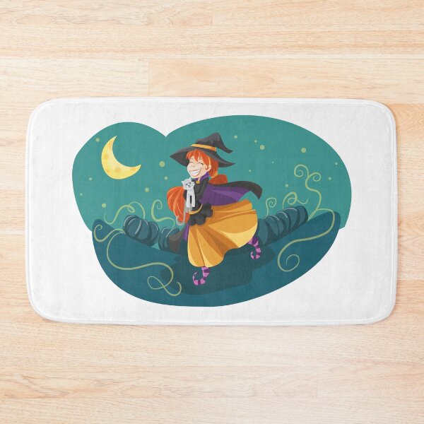 Item preview, Cute Witch Running with Bored Cat in Arms designed and sold by MonkeyBusinessC.