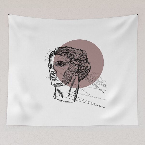 Item preview, Statue Head - Greek Statue - minimalist - red designed and sold by Queerhaven.