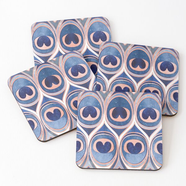 Item preview, Peacock Feathers Eye // indigo blue and metal coral rose designed and sold by SelmaCardoso.