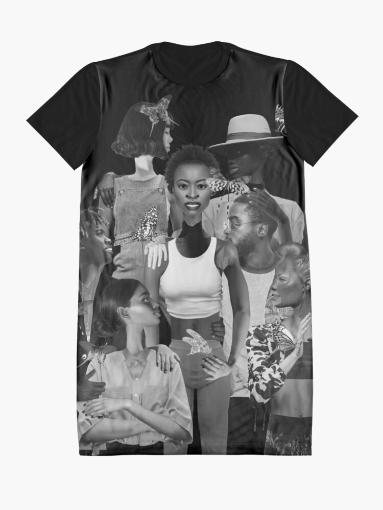 Alternate view of Fly of Freedom - metamorphosis, butterflies, collage art Graphic T-Shirt Dress