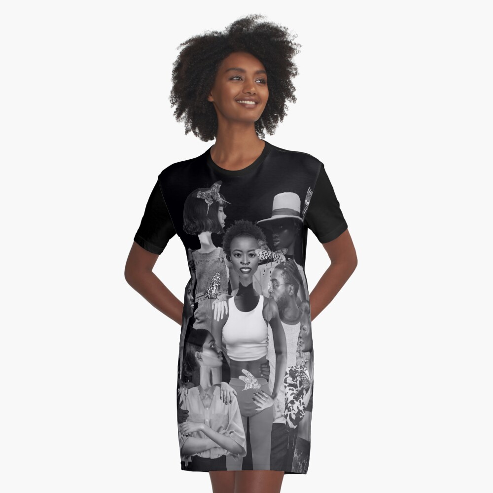Fly of Freedom - metamorphosis, butterflies, collage art Graphic T-Shirt Dress