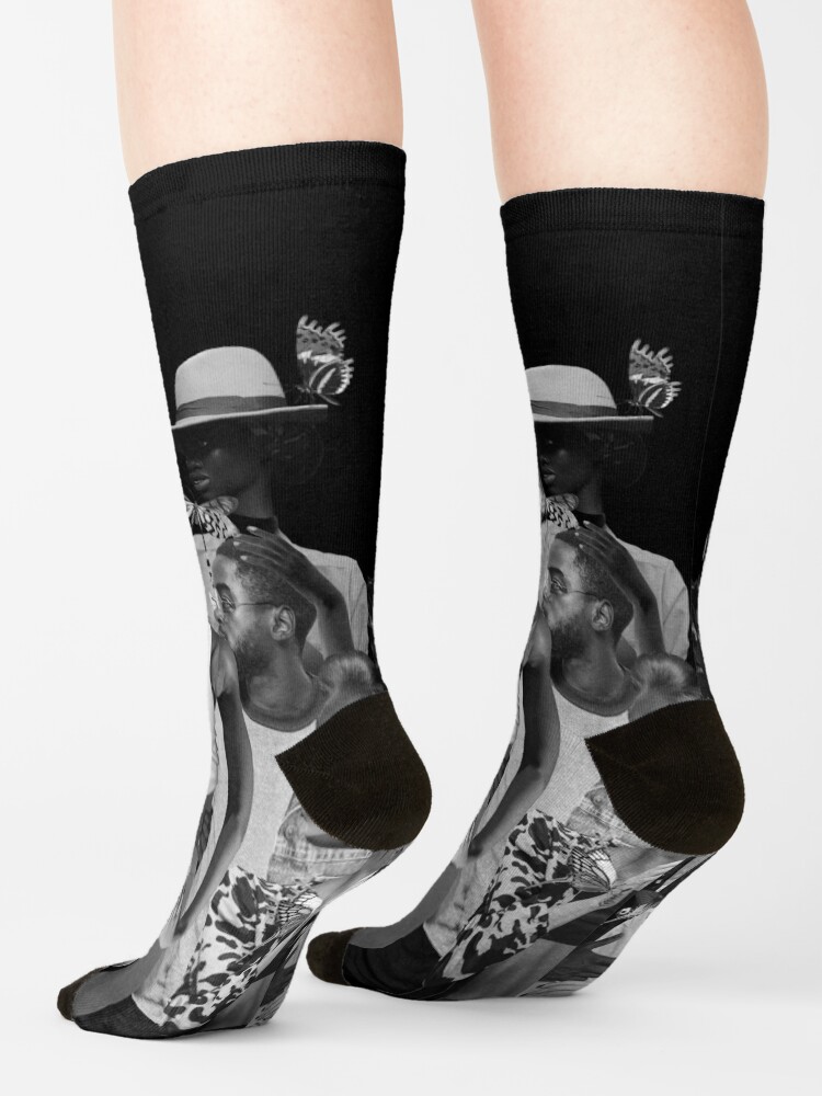 Alternate view of Fly of Freedom - metamorphosis, butterflies, collage art Socks
