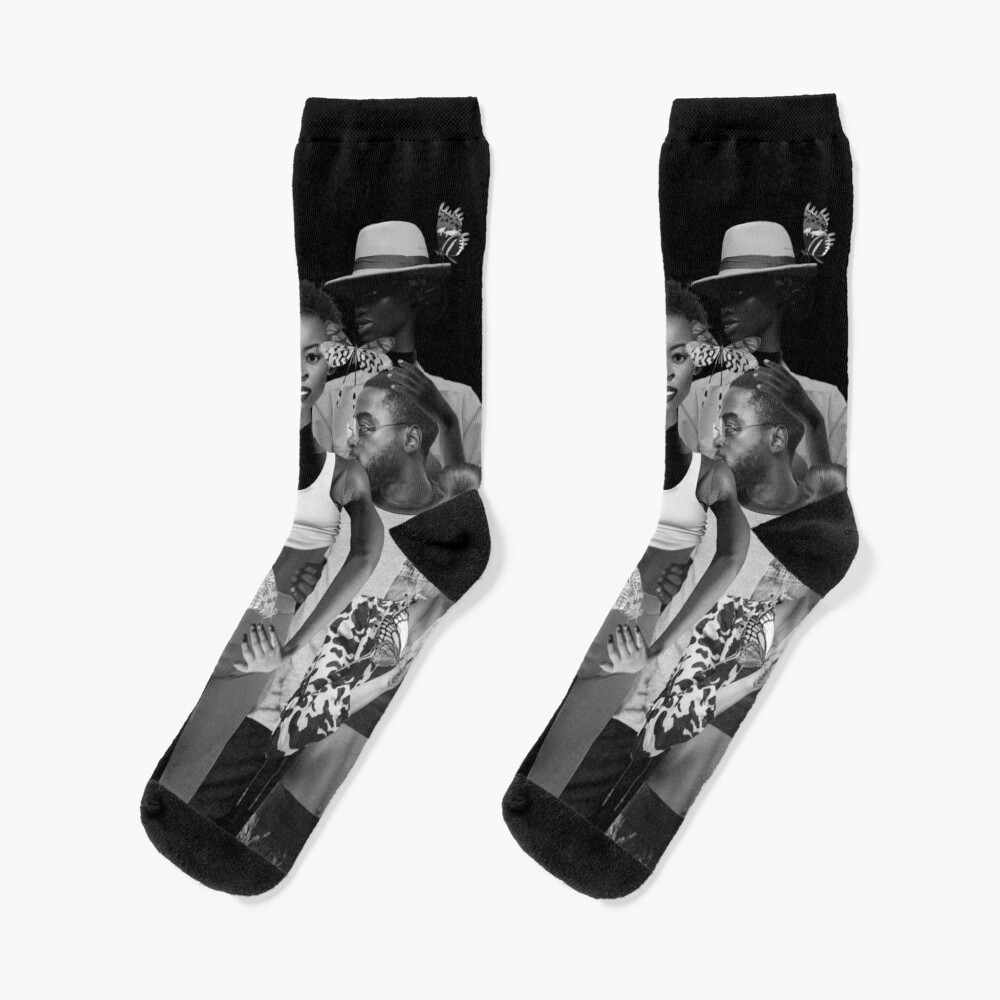 Fly of Freedom - metamorphosis, butterflies, collage art Socks
