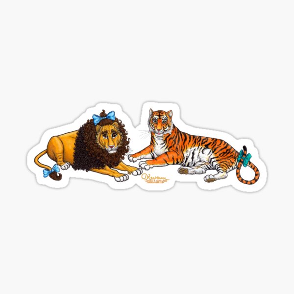 The Cowardly Lion and The Hungry Tiger by Kevenn T. Smith Sticker