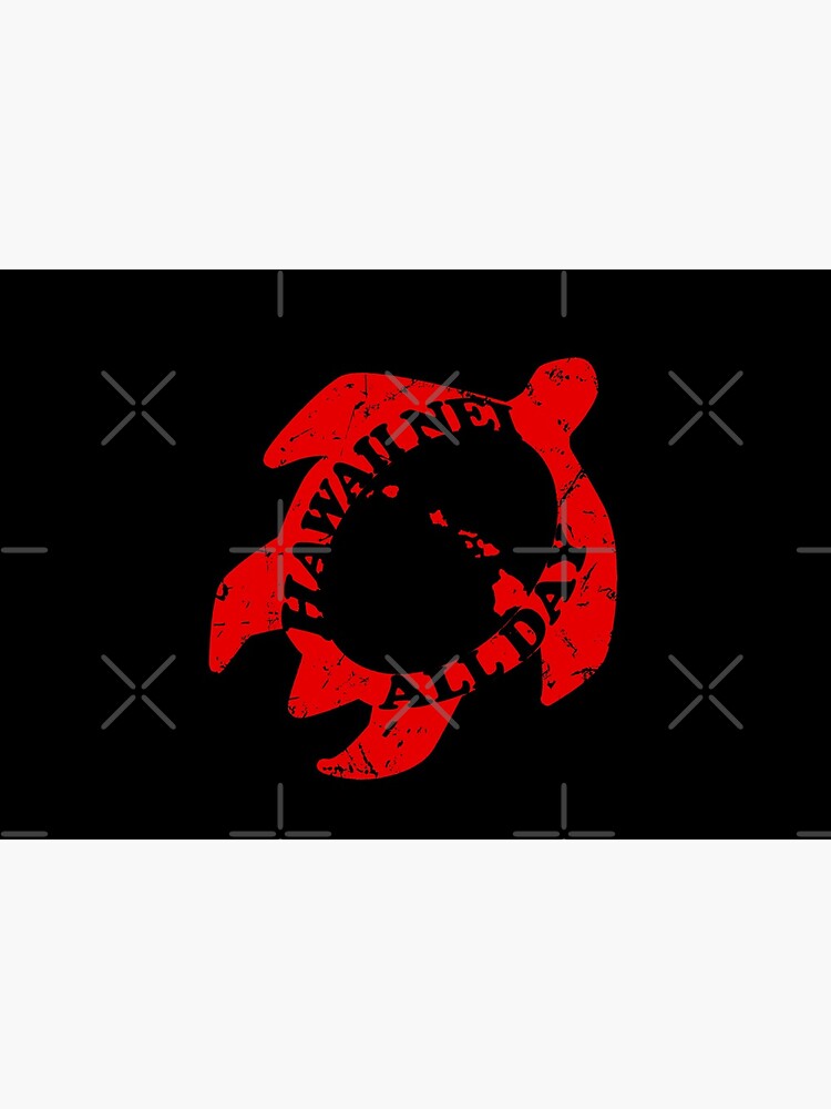 Honu Hawaiian Islands (distressed red) by Hawaii Nei All Day by HawaiiNeiAllDay
