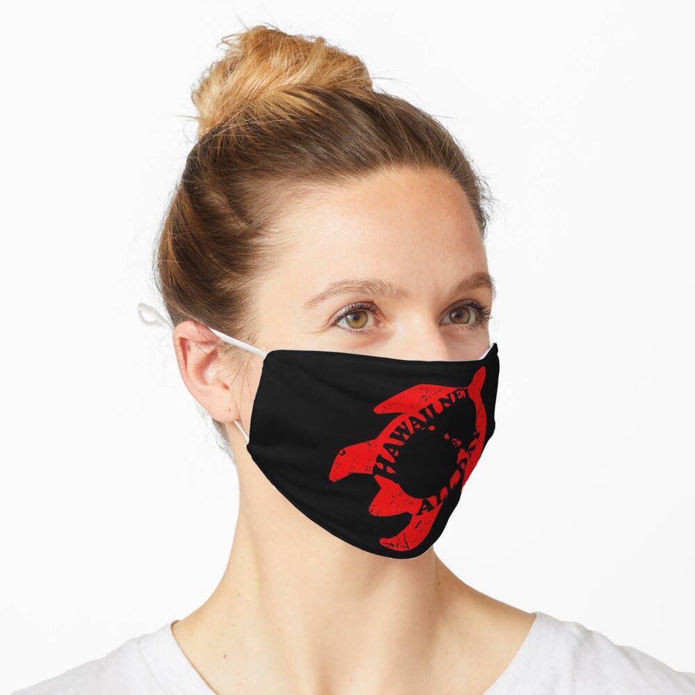 Honu Hawaiian Islands (distressed red) by Hawaii Nei All Day Mask