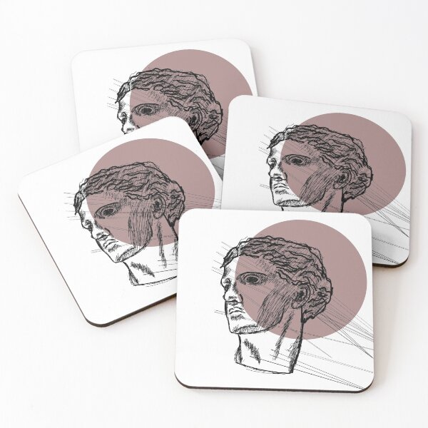 Item preview, Statue Head - Greek Statue - minimalist - red designed and sold by Queerhaven.