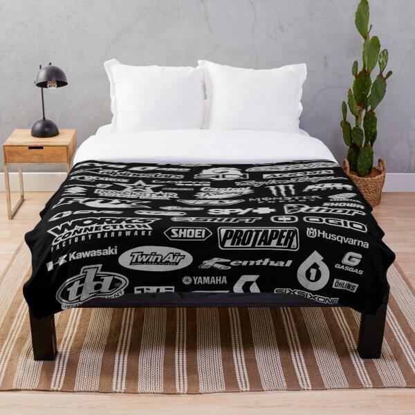 Motocross Logos Far Art Throw Blanket