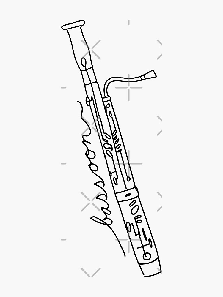 "Bassoon (Musical Instrument) Line Art" Sticker by bassoongirl123